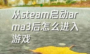 从steam启动arma3后怎么进入游戏