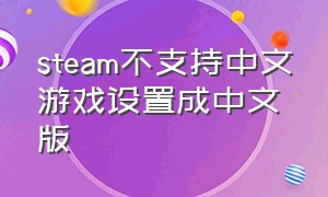 steam不支持中文游戏设置成中文版
