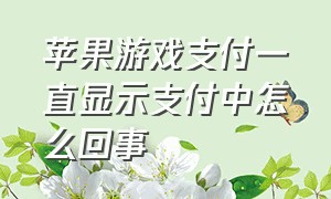 苹果游戏支付一直显示支付中怎么回事