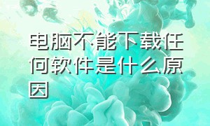 电脑不能下载任何软件是什么原因