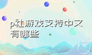 p社游戏支持中文有哪些