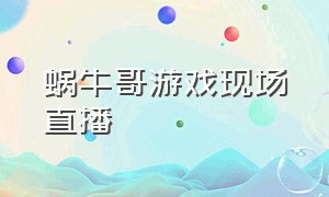 蜗牛哥游戏现场直播