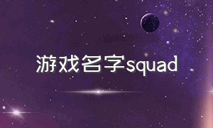 游戏名字squad