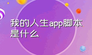 我的人生app脚本是什么