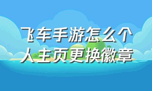 飞车手游怎么个人主页更换徽章