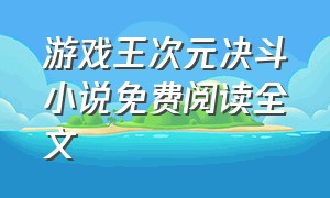 游戏王次元决斗小说免费阅读全文