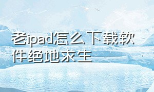 老ipad怎么下载软件绝地求生