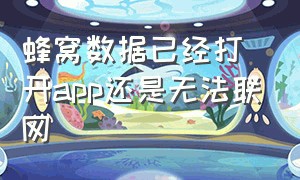 蜂窝数据已经打开app还是无法联网