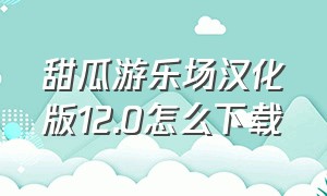 甜瓜游乐场汉化版12.0怎么下载