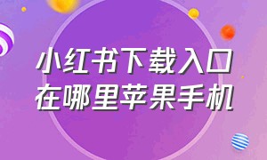 小红书下载入口在哪里苹果手机