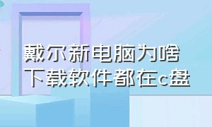 戴尔新电脑为啥下载软件都在c盘