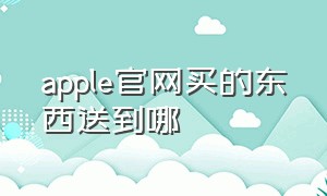 apple官网买的东西送到哪