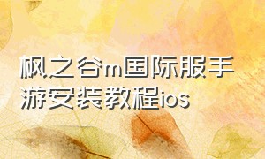 枫之谷m国际服手游安装教程ios