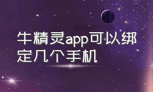 牛精灵app可以绑定几个手机