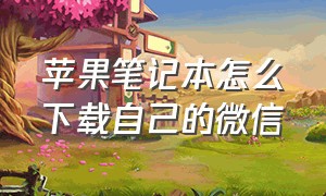 苹果笔记本怎么下载自己的微信