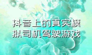 抖音上的真实模拟司机驾驶游戏