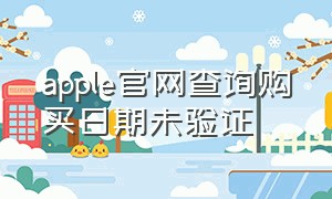 apple官网查询购买日期未验证