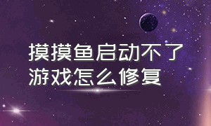 摸摸鱼启动不了游戏怎么修复