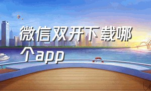 微信双开下载哪个app