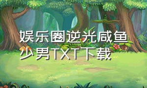 娱乐圈逆光咸鱼少男TXT下载