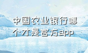 中国农业银行哪个才是官方app