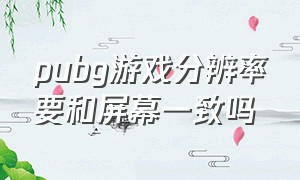 pubg游戏分辨率要和屏幕一致吗