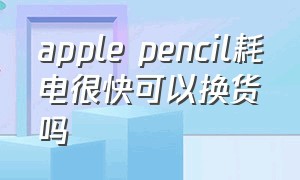 apple pencil耗电很快可以换货吗