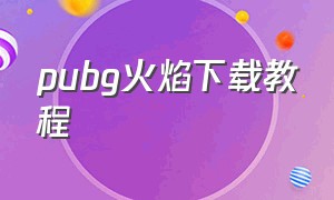 pubg火焰下载教程