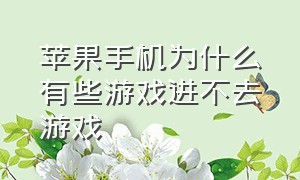 苹果手机为什么有些游戏进不去游戏