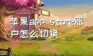 苹果app store账户怎么切换