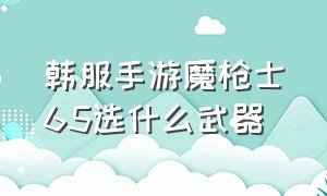 韩服手游魔枪士65选什么武器