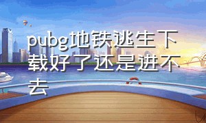 pubg地铁逃生下载好了还是进不去