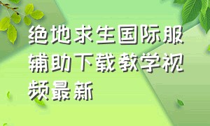 绝地求生国际服辅助下载教学视频最新