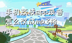 手机荔枝app录音怎么改成mp3格式