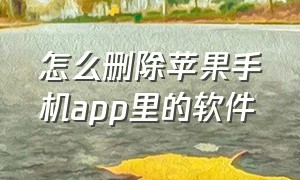 怎么删除苹果手机app里的软件