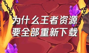 为什么王者资源要全部重新下载