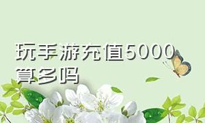 玩手游充值5000 算多吗