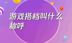 游戏搭档叫什么称呼