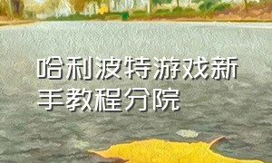 哈利波特游戏新手教程分院