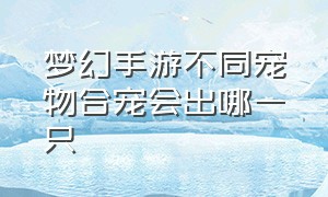 梦幻手游不同宠物合宠会出哪一只