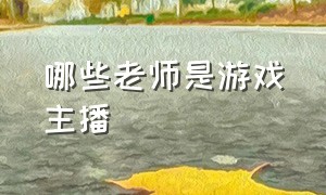 哪些老师是游戏主播