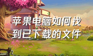 苹果电脑如何找到已下载的文件