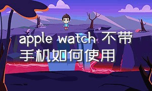 apple watch 不带手机如何使用