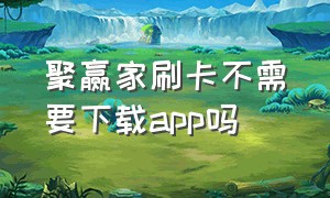 聚赢家刷卡不需要下载app吗