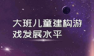 大班儿童建构游戏发展水平