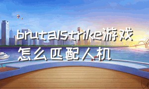 brutalstrike游戏怎么匹配人机