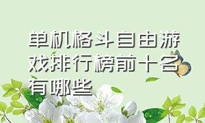 单机格斗自由游戏排行榜前十名有哪些