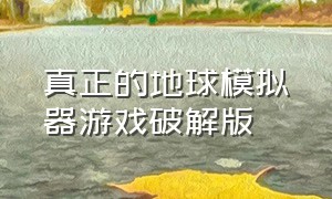 真正的地球模拟器游戏破解版