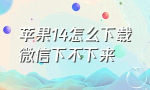 苹果14怎么下载微信下不下来