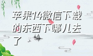 苹果14微信下载的东西下哪儿去了